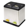 Cubo pedal reciclaje doble. 15+15 litros